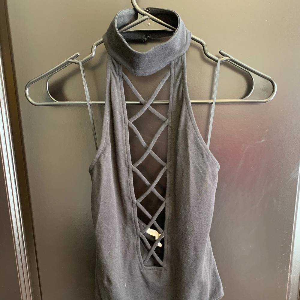 Black express choker bodysuit